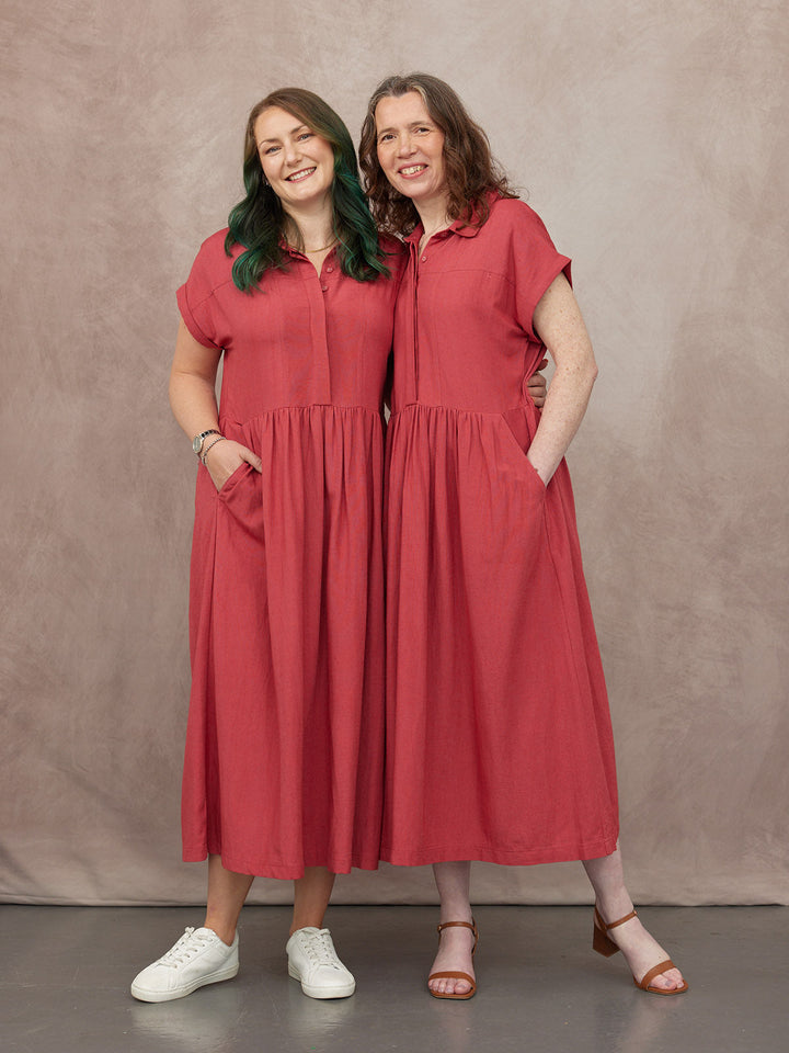 Rhiona Linen Shirt Dress - Rose