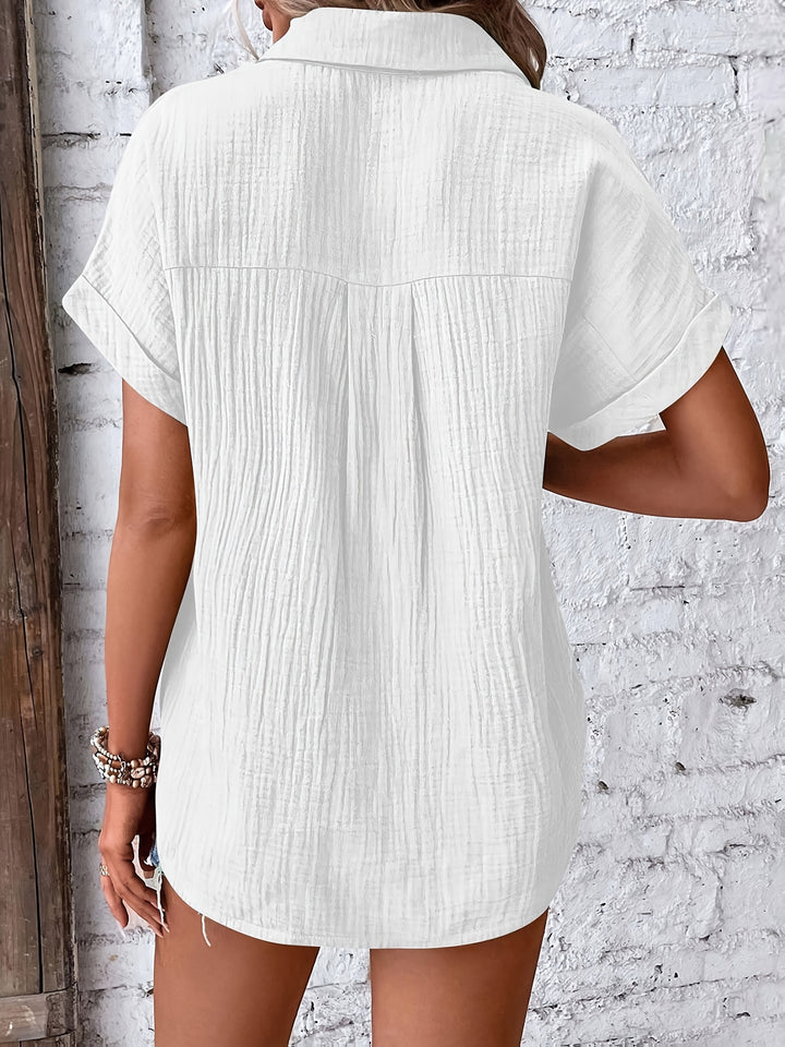 Emery | Textured Button-Up Summer Blouse