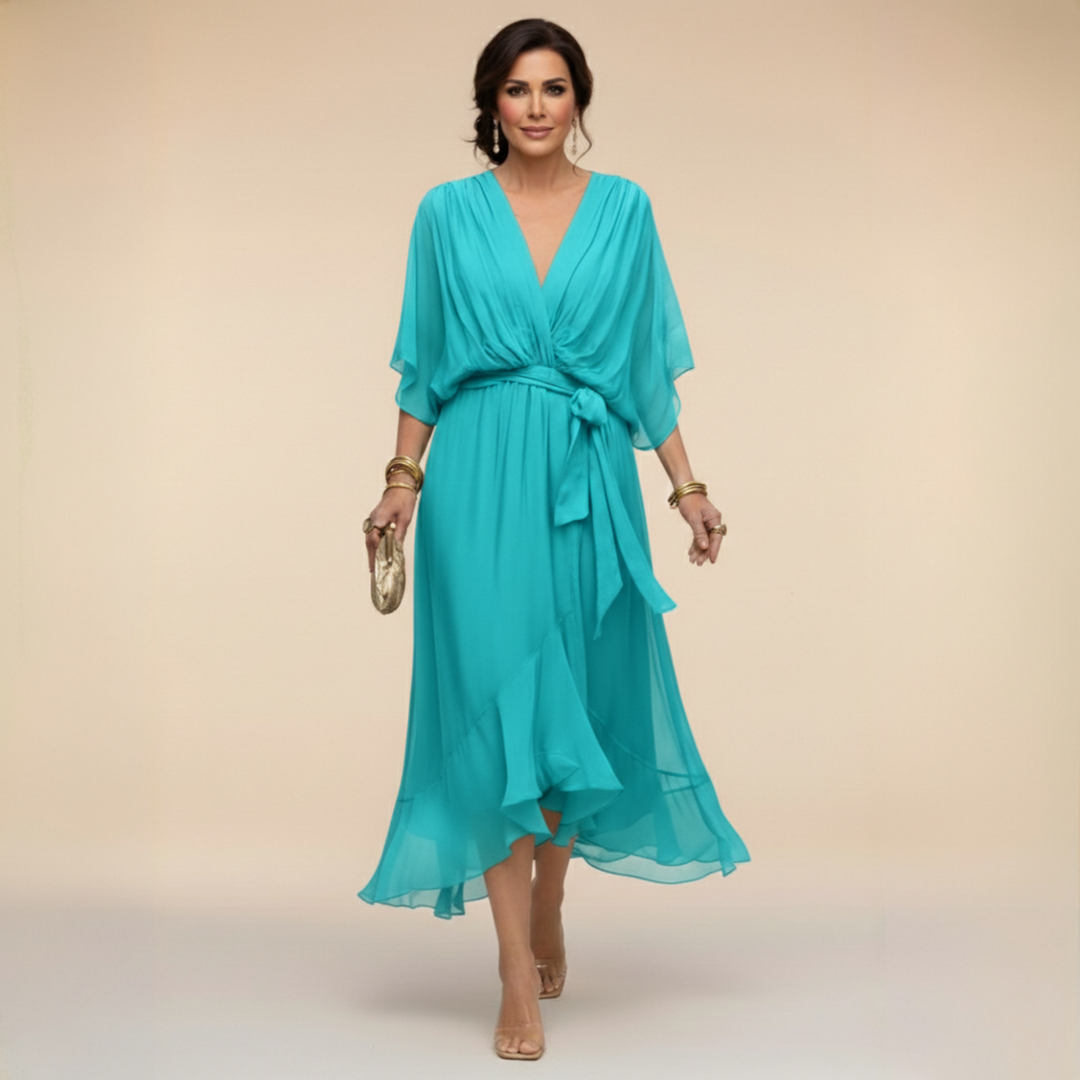 Clara | Flowing V-Neck Midi Dress