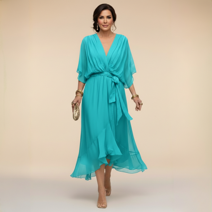 Clara | Flowing V-Neck Midi Dress