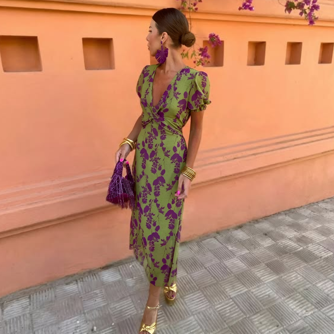 Lucia | Elegant Floral Midi Dress
