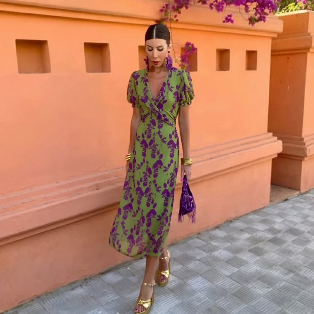 Lucia | Elegant Floral Midi Dress