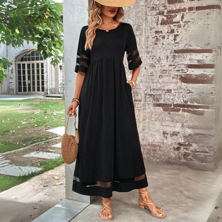 The Elara Soft-Flow Midi Dress