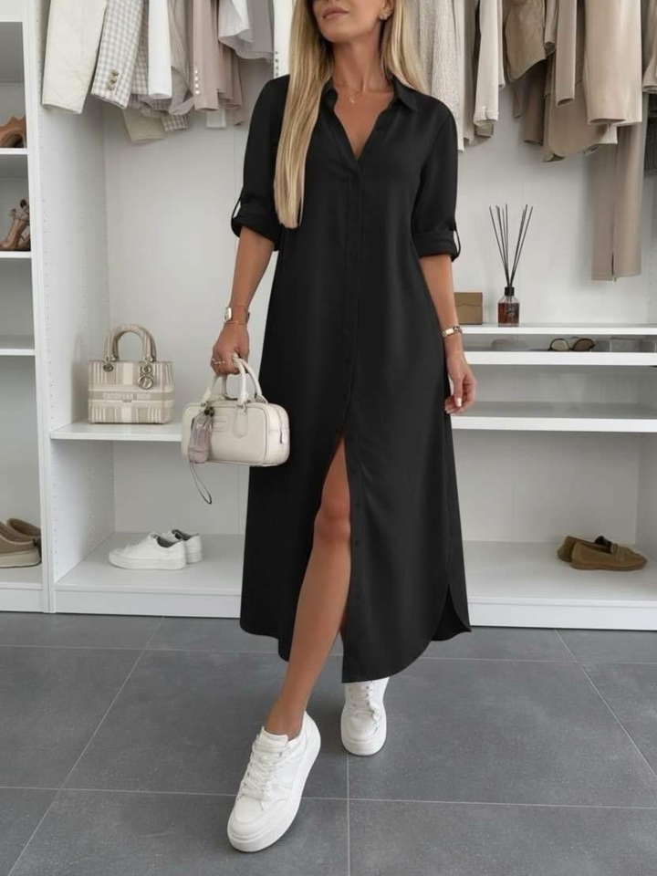 Elara Relaxed Shirt Dress