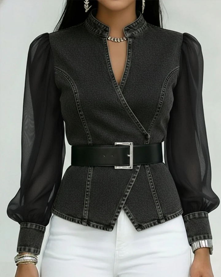 Valencia Sculpt Denim Blouse