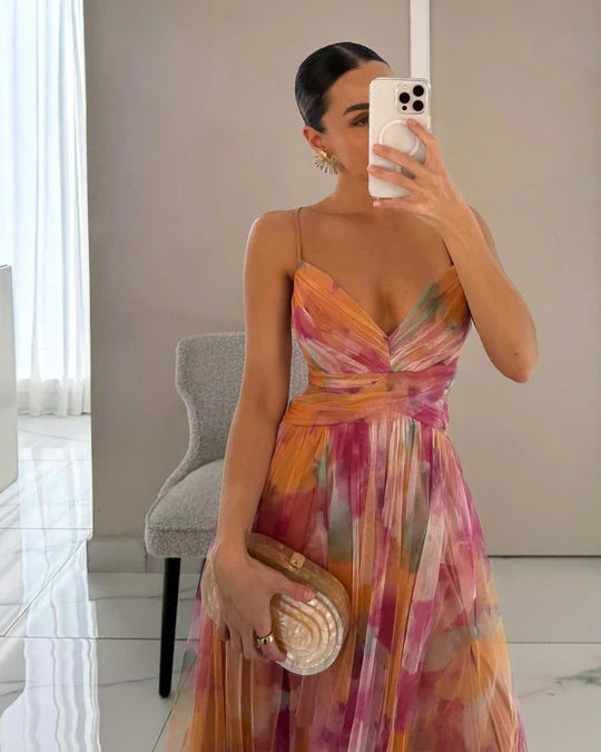 Slim | Vestido largo con estampado floral elegante