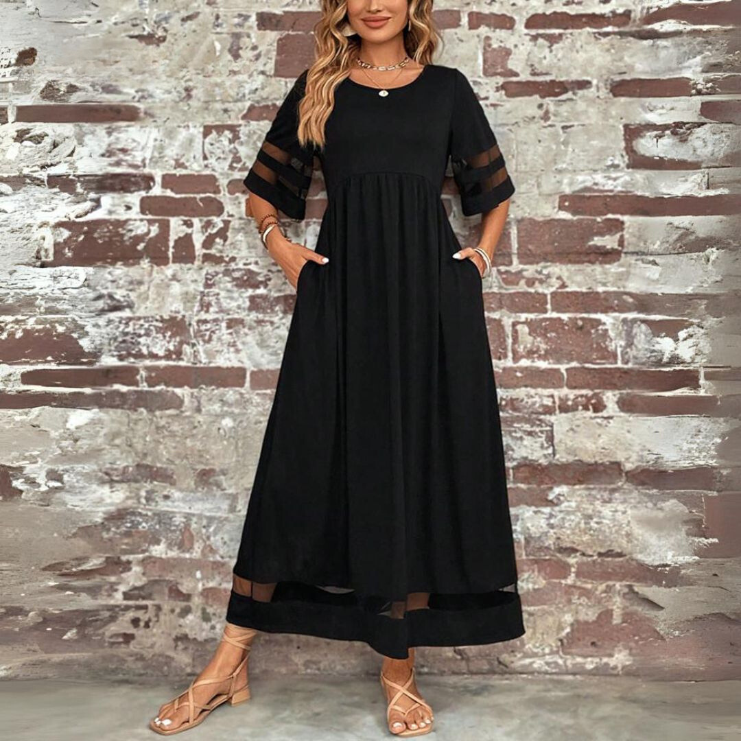 The Elara Soft-Flow Midi Dress