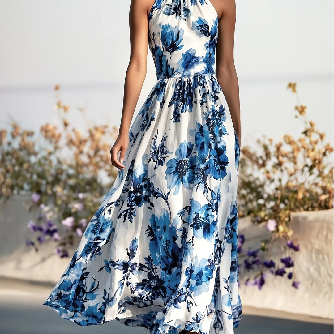 Lina | Floral Halter Maxi Dress