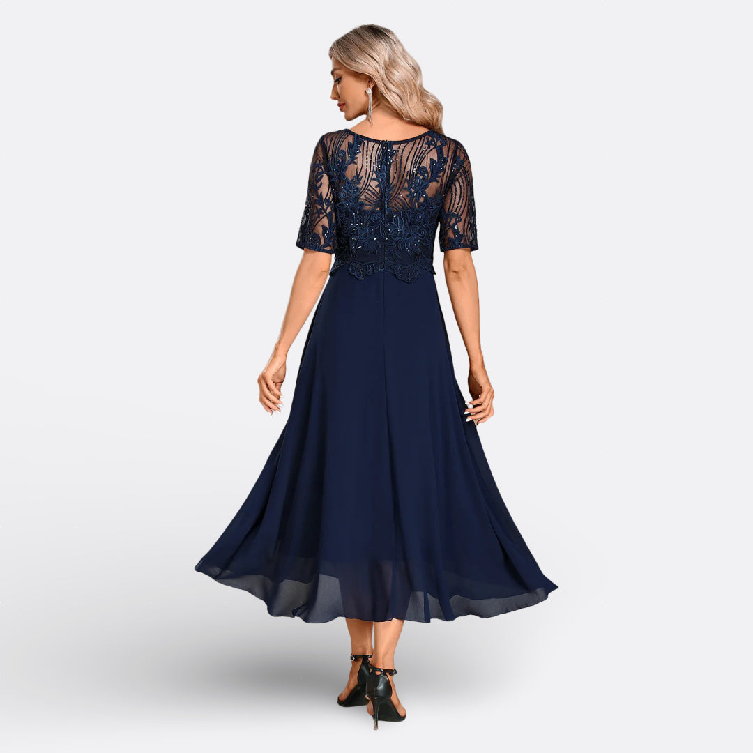 Victoria | Elegant Lace Midi Dress