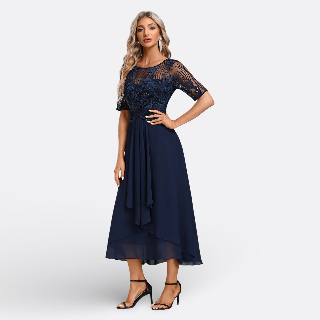 Victoria | Elegant Lace Midi Dress