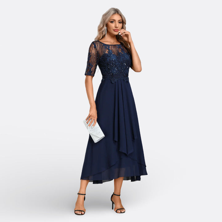 Victoria | Elegant Lace Midi Dress
