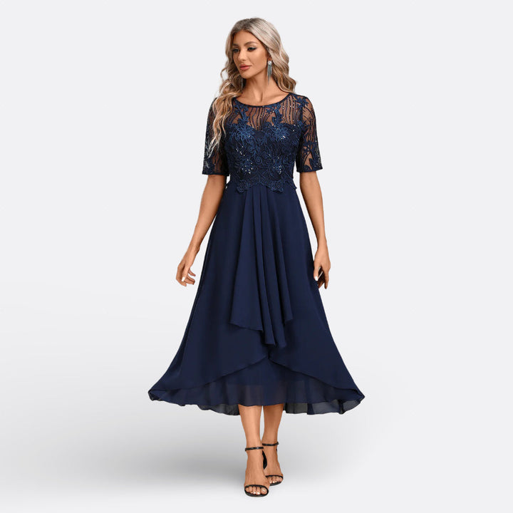 Victoria | Elegant Lace Midi Dress