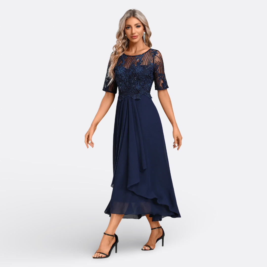 Victoria | Elegant Lace Midi Dress