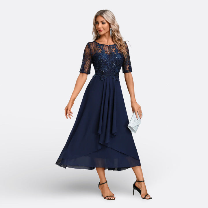 Victoria | Elegant Lace Midi Dress