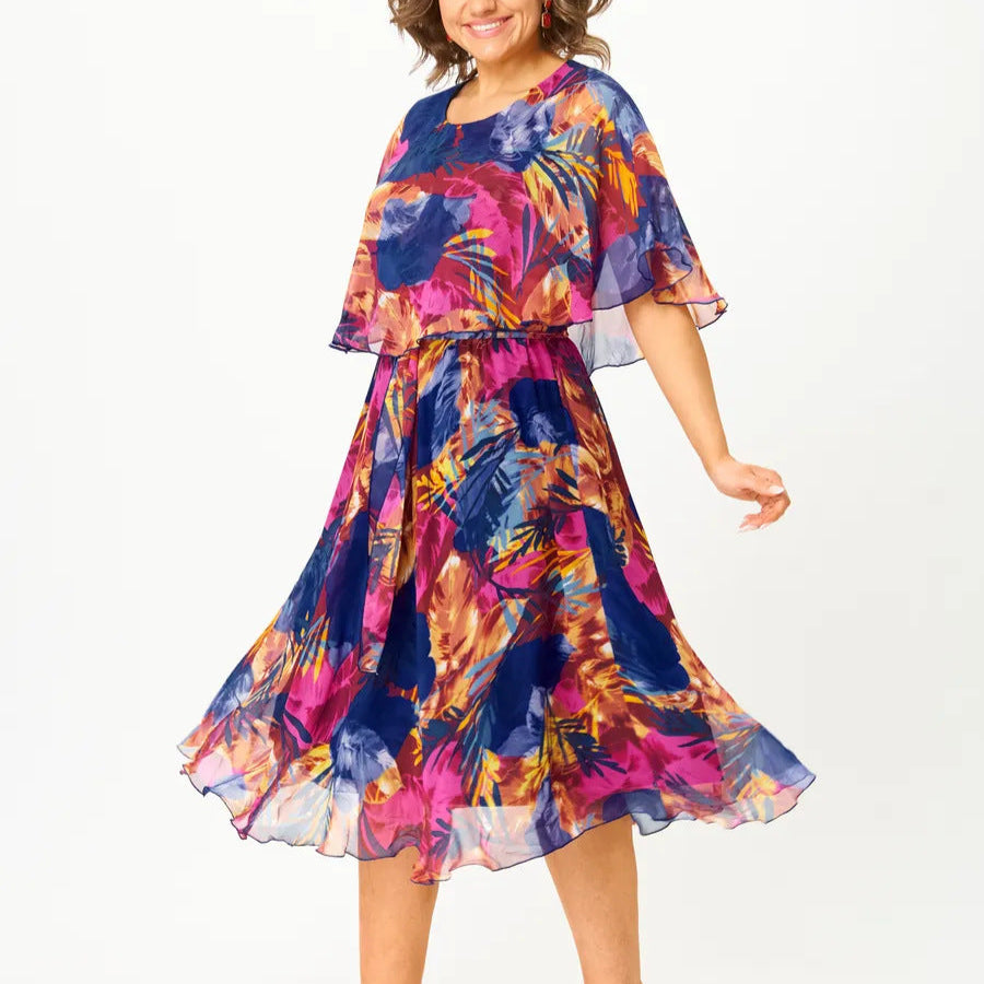 Isabella Flow Overlay Midi Dress