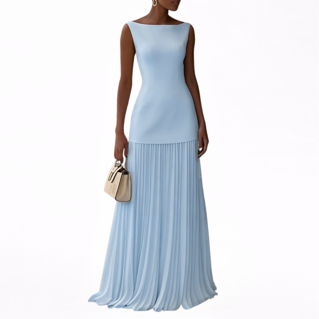 Celeste | Elegant Pleated Maxi Dress