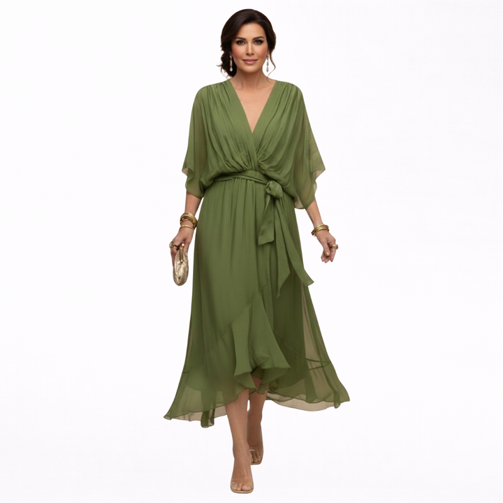Clara | Flowing V-Neck Midi Dress