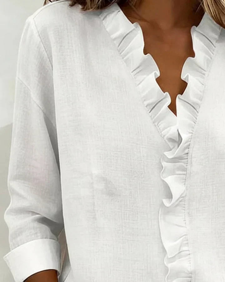 Elara Soft Ruffle Blouse