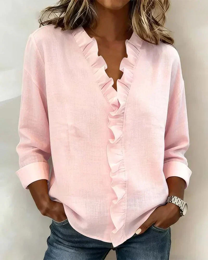 Elara Soft Ruffle Blouse