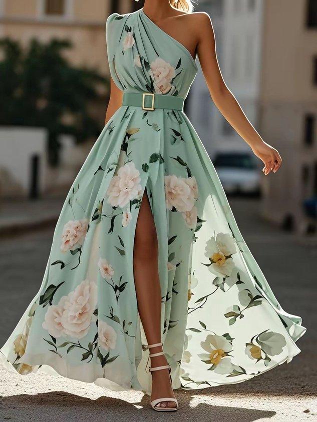 The Alina One-Shoulder Floral Dress