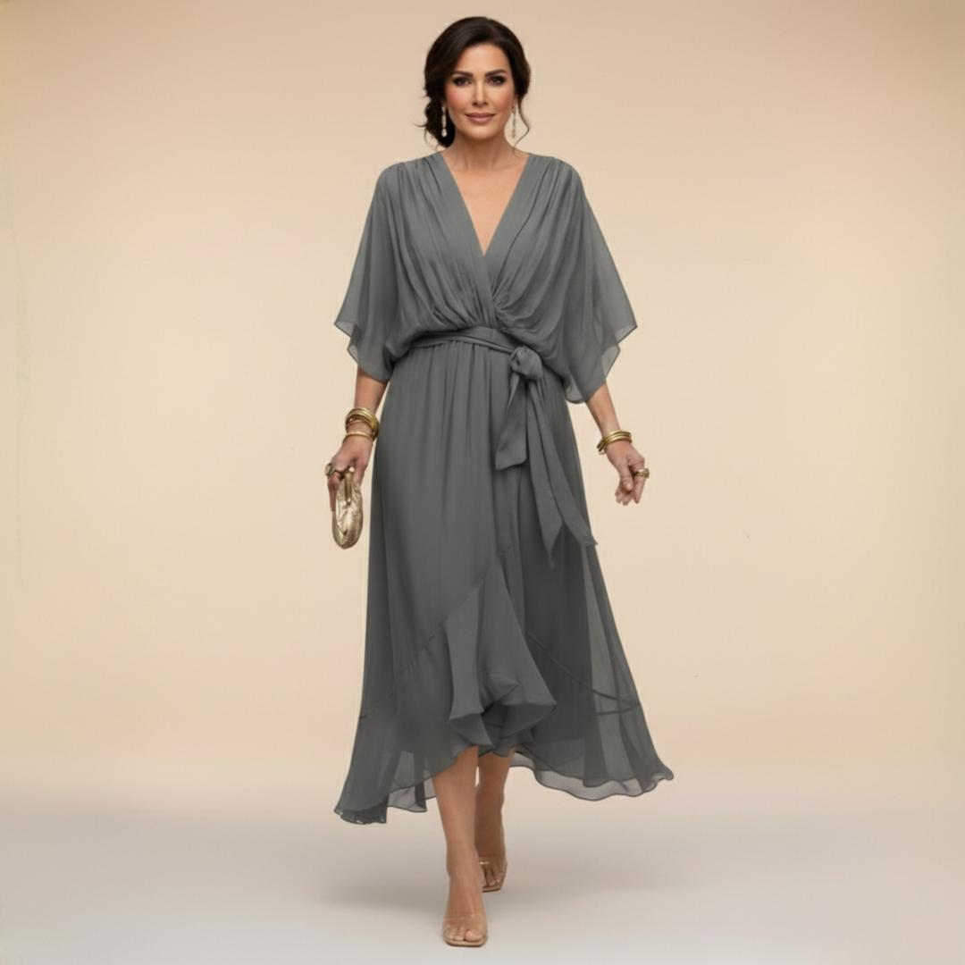 Clara | Flowing V-Neck Midi Dress
