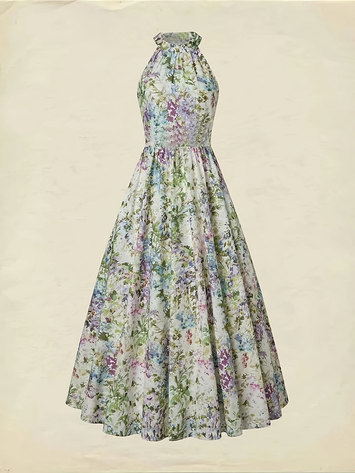 Lina | Floral Halter Maxi Dress