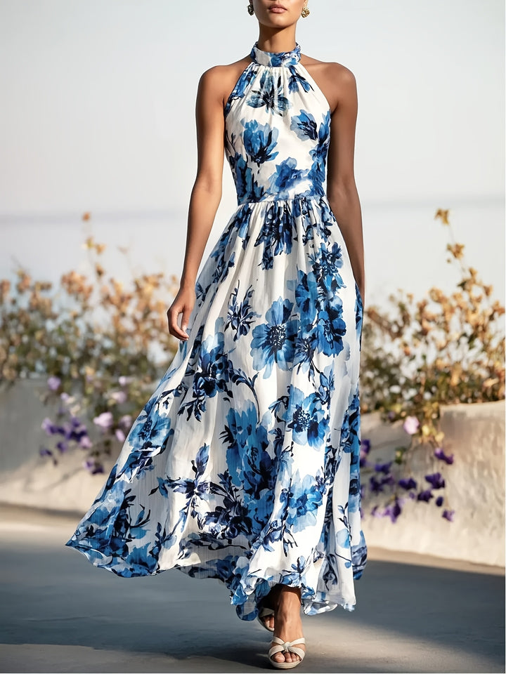 Lina | Floral Halter Maxi Dress