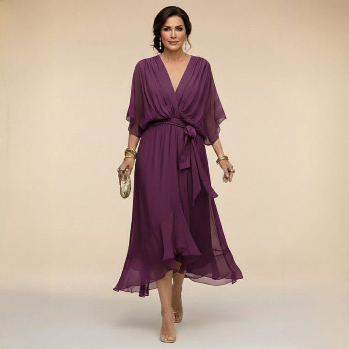 Clara | Flowing V-Neck Midi Dress
