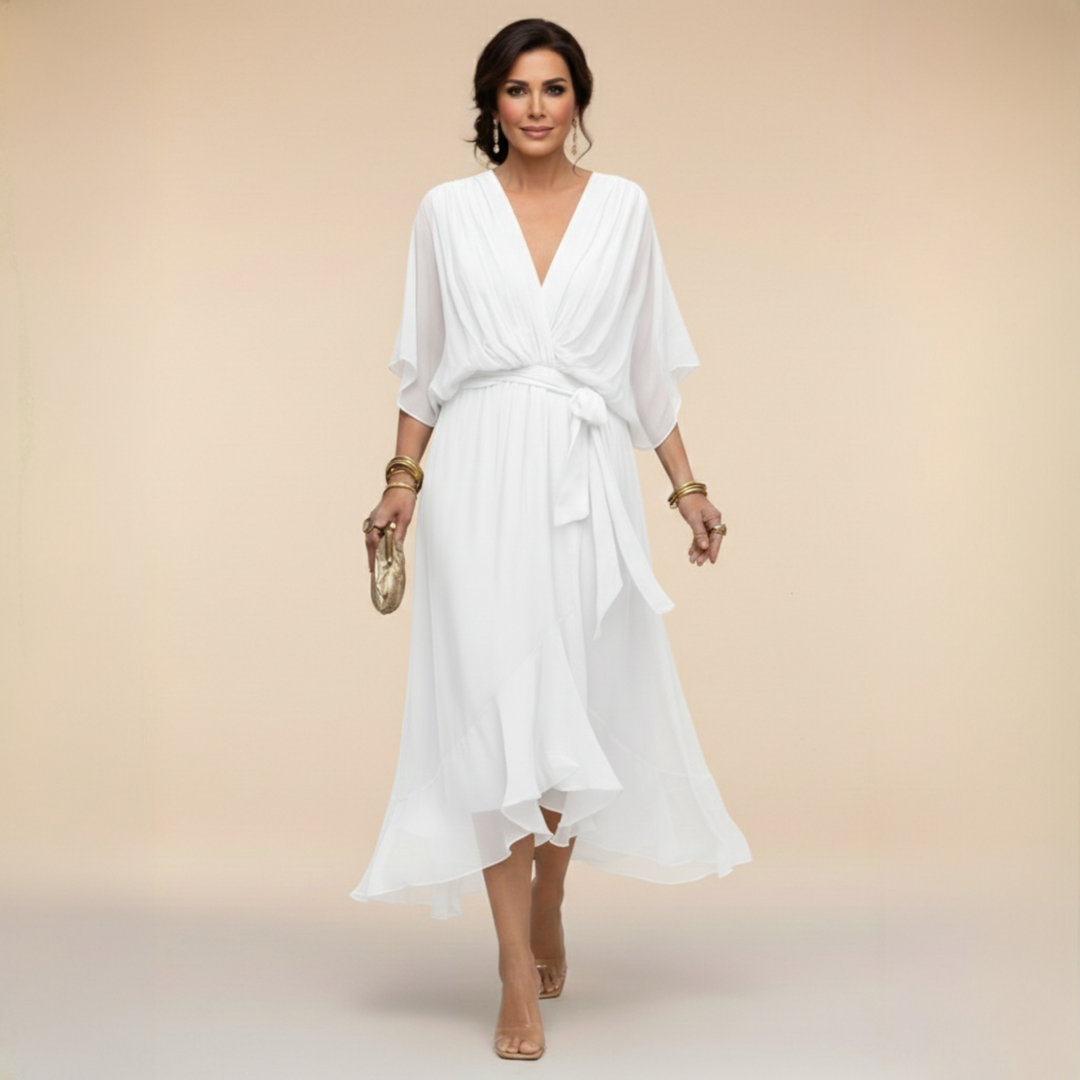 Clara | Flowing V-Neck Midi Dress