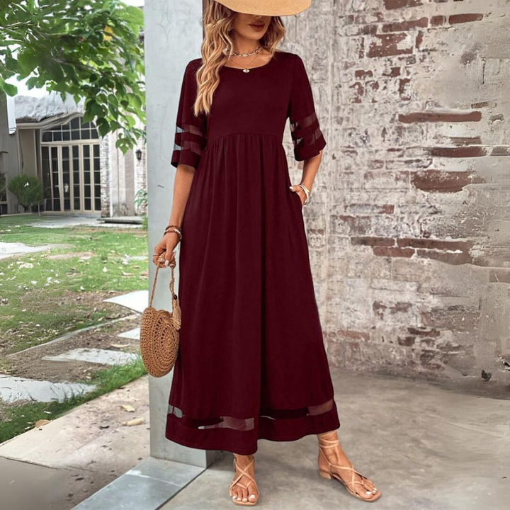 The Elara Soft-Flow Midi Dress
