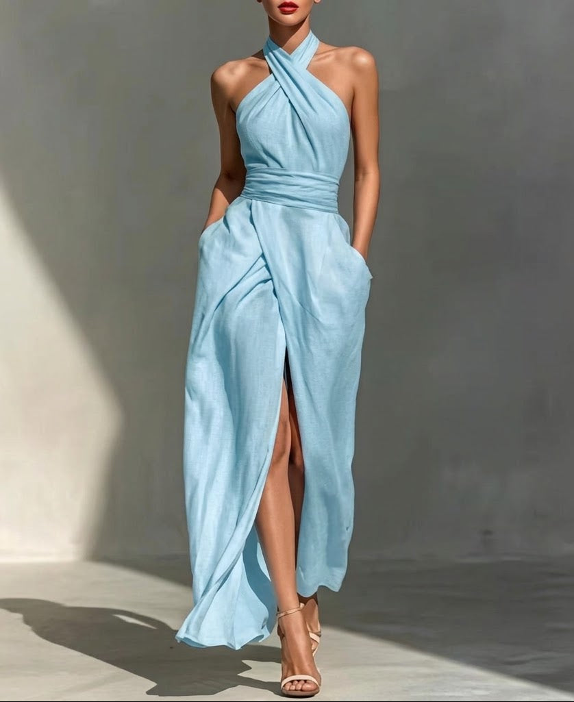 Chloe | Sculpted Halter Maxi