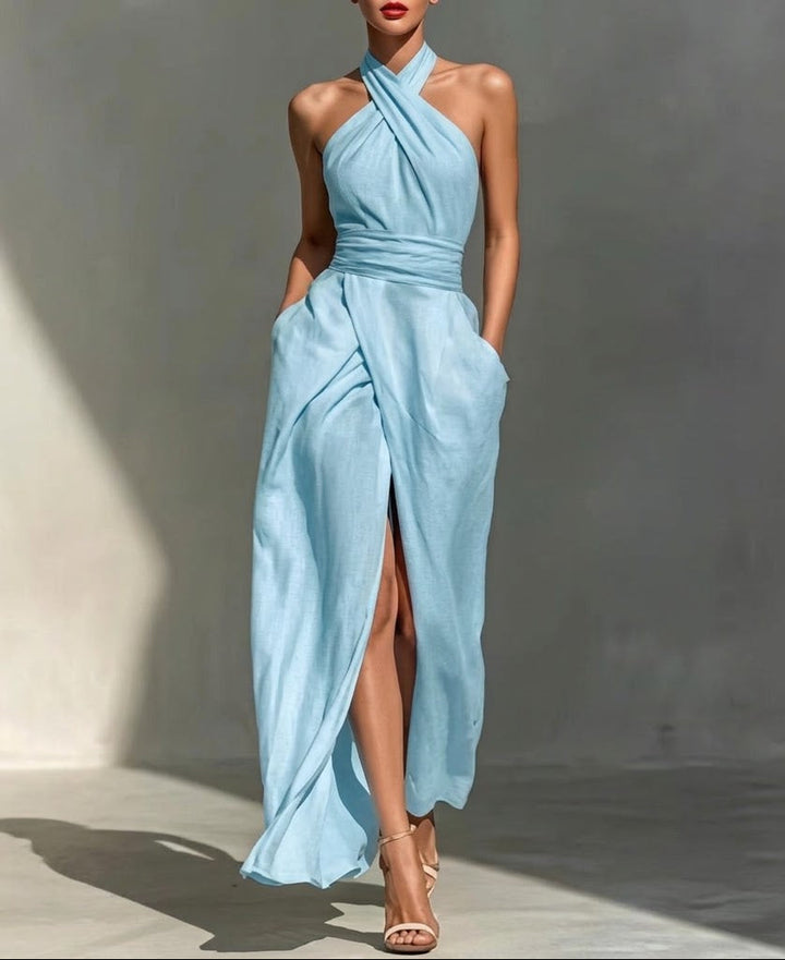 Chloe | Sculpted Halter Maxi