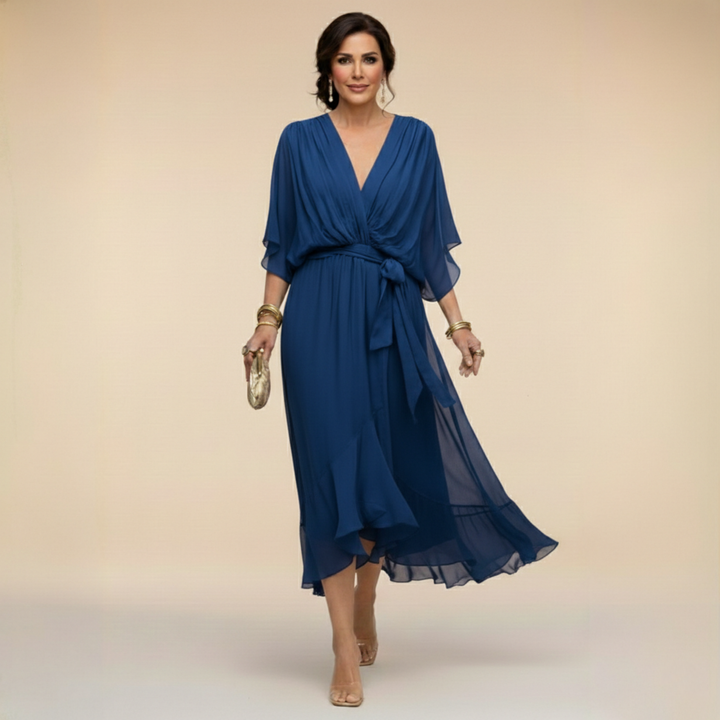 Clara | Flowing V-Neck Midi Dress