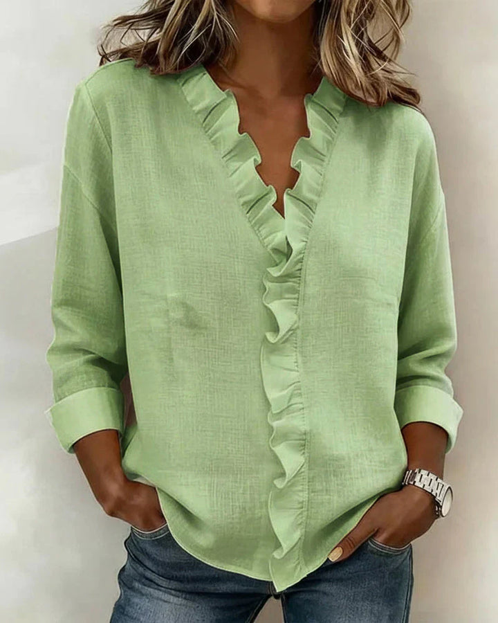 Elara Soft Ruffle Blouse