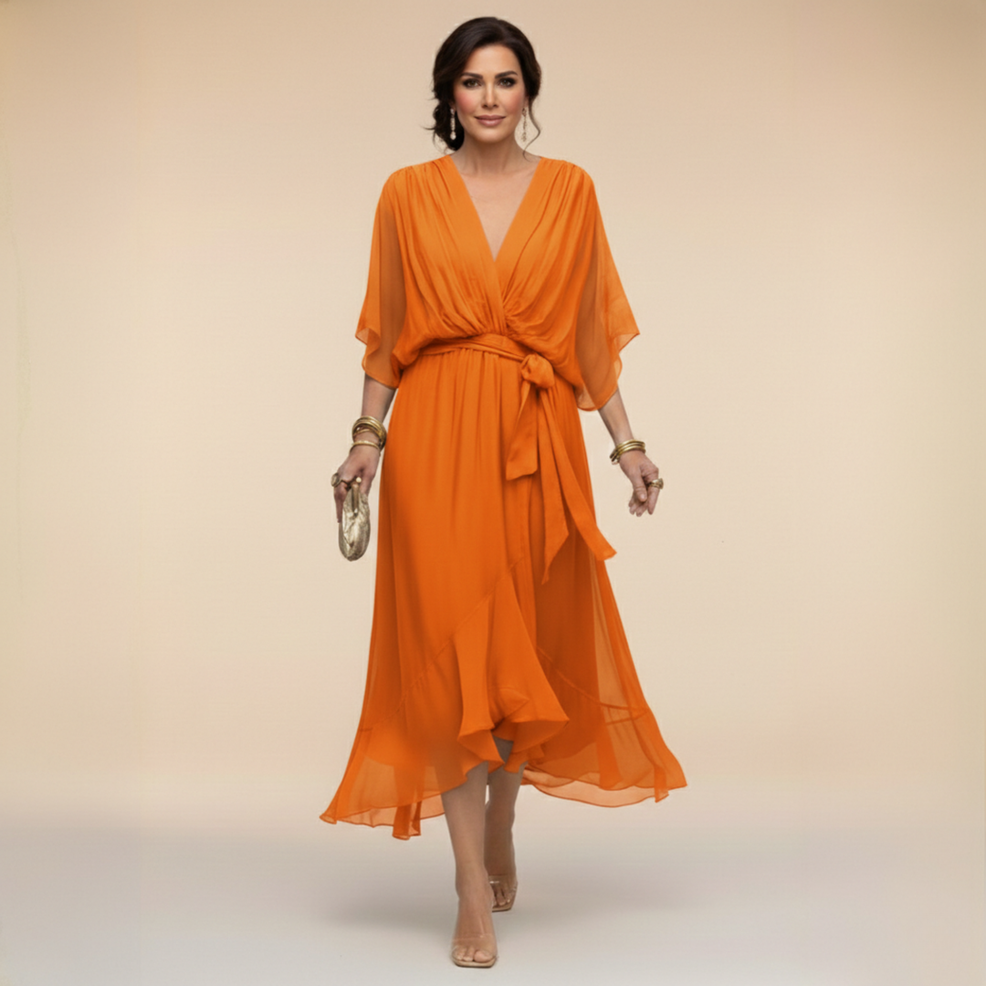 Clara | Flowing V-Neck Midi Dress