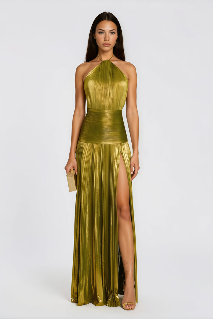 Seraphina | Gloss Pleated Evening Maxi