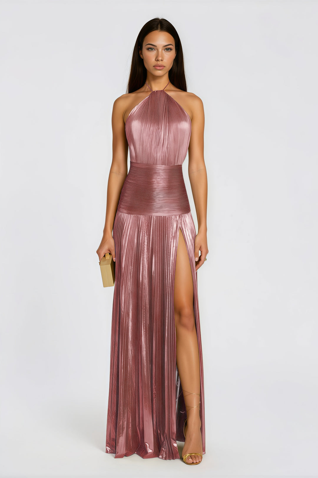 Seraphina | Gloss Pleated Evening Maxi
