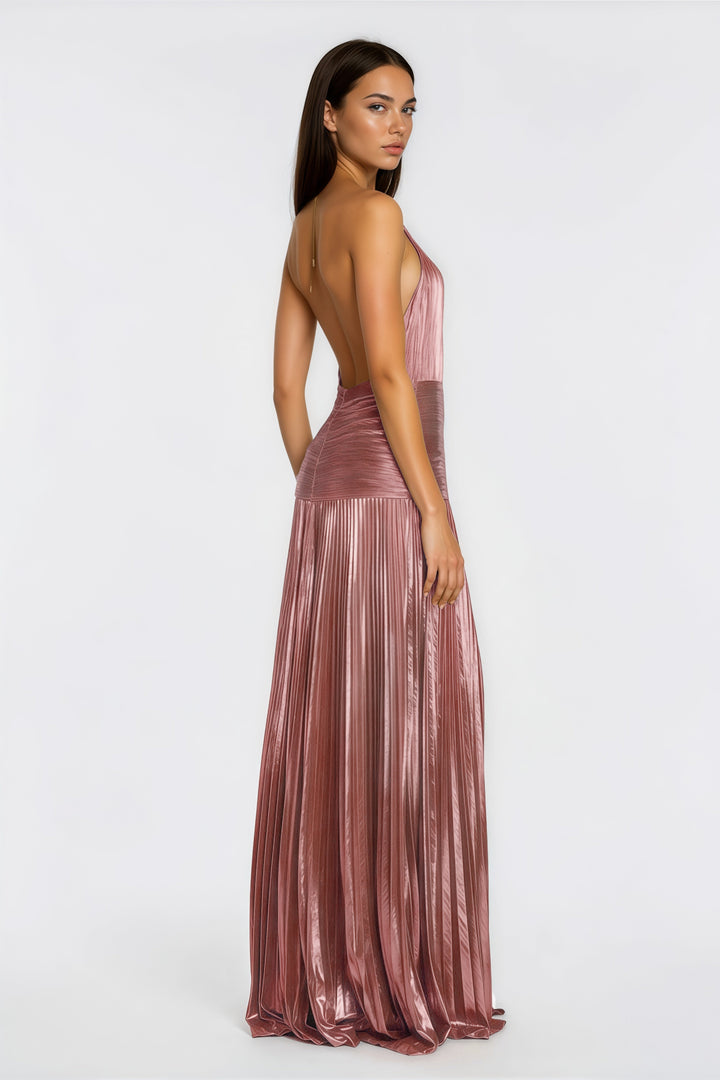 Seraphina | Gloss Pleated Evening Maxi