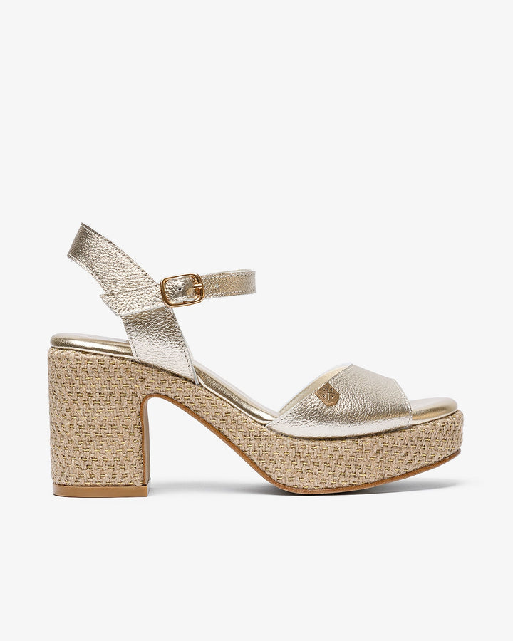 Daira Gold Laminated Sandal