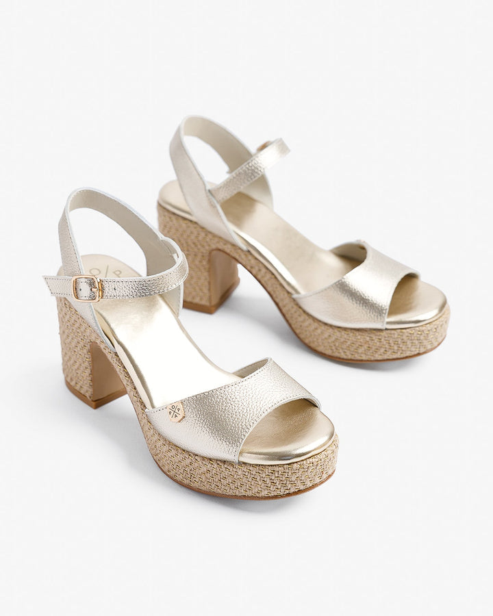 Daira Gold Laminated Sandal