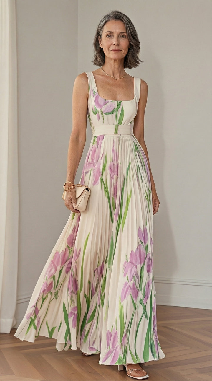 Lucia | Pleated Chiffon Dress