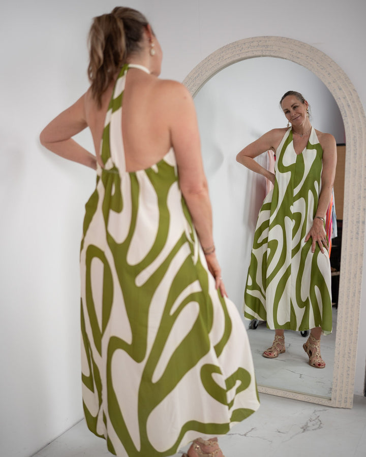 Inez Halterneck Maxi Dress