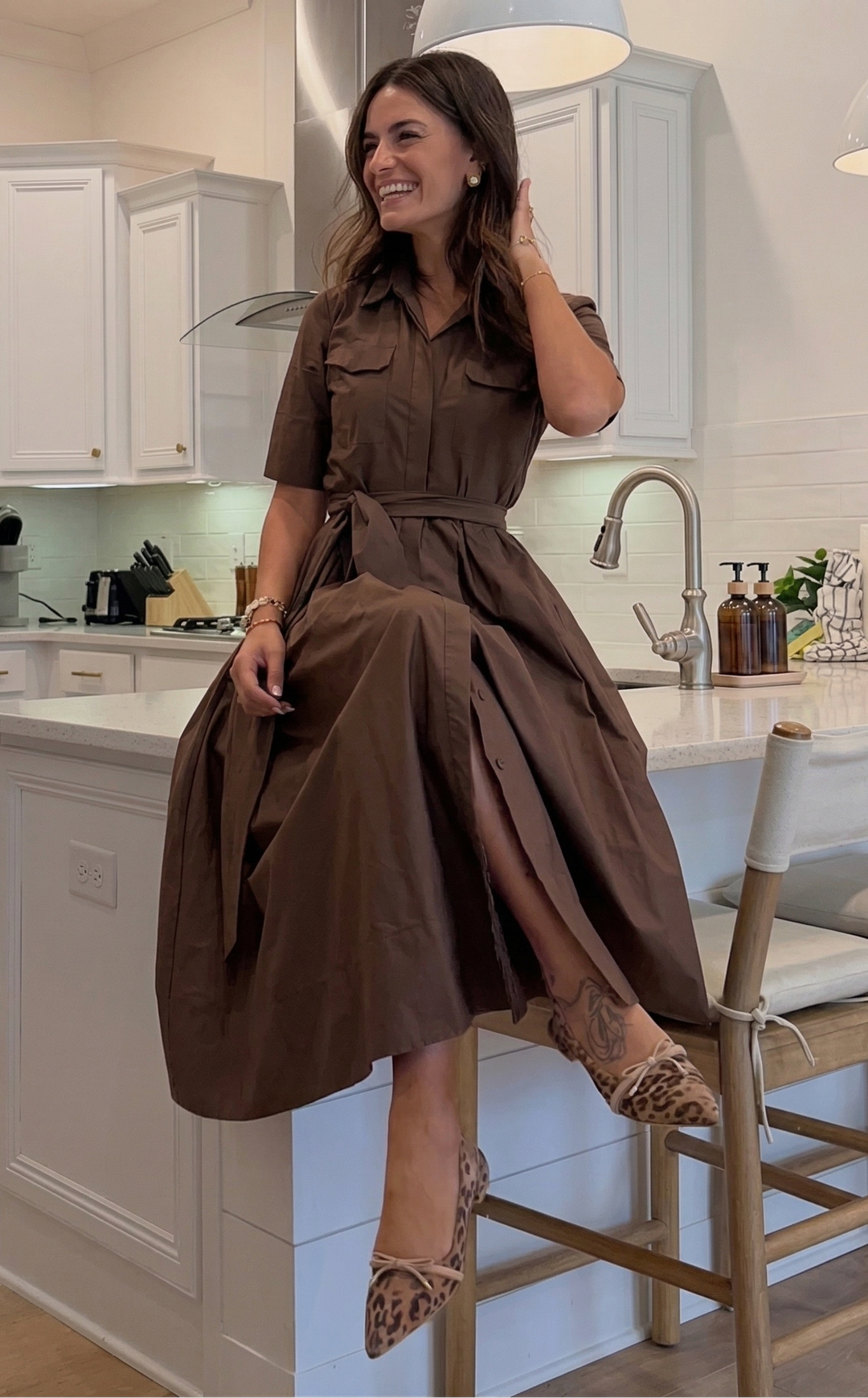 Elowen | Tailored Belted Midi Dress