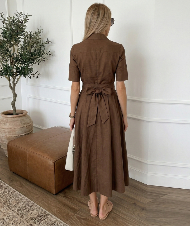 Elowen | Tailored Belted Midi Dress