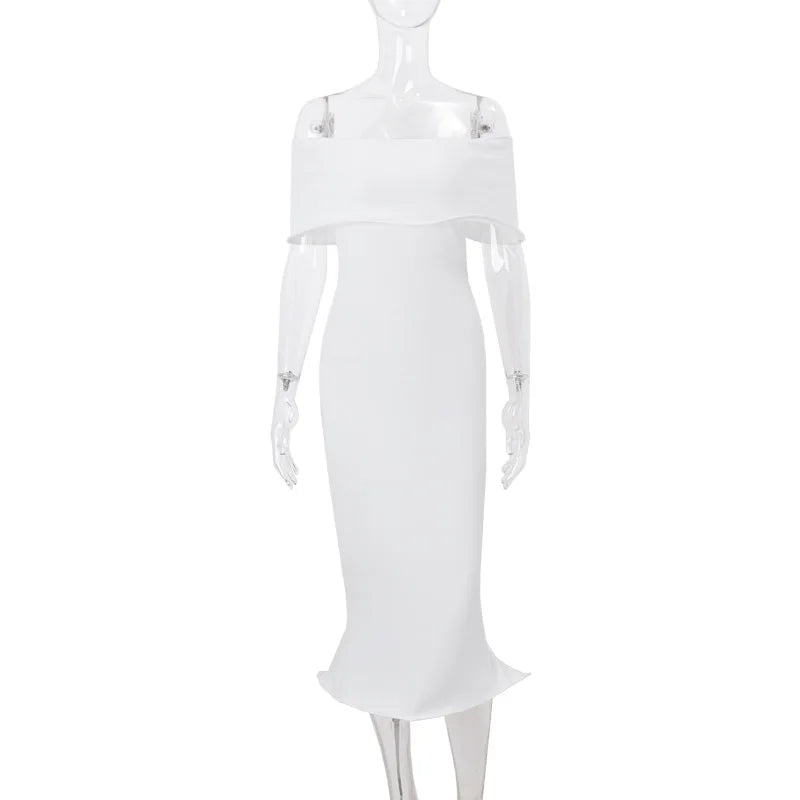 Dames Elegante Off-Shoulder Jurken Voor Herfst Geweven Digitale Print Milieuvriendelijke Wasbare Vaste Patroon Natuurlijke Taille