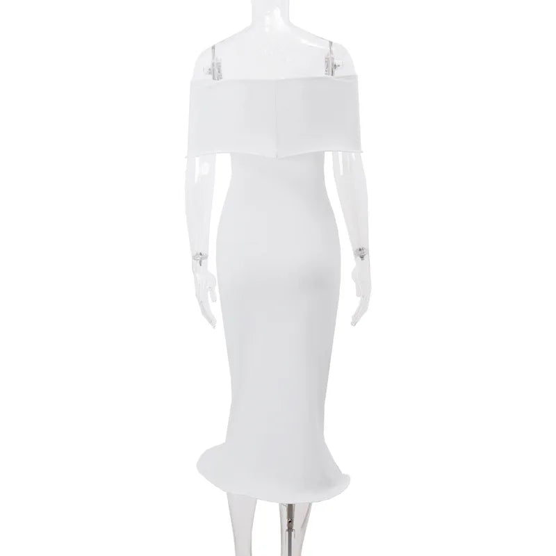 Dames Elegante Off-Shoulder Jurken Voor Herfst Geweven Digitale Print Milieuvriendelijke Wasbare Vaste Patroon Natuurlijke Taille