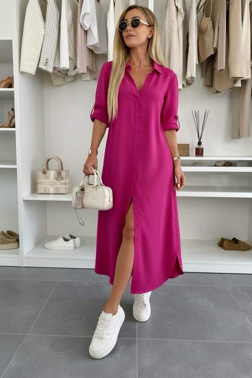 Elara Relaxed Shirt Dress
