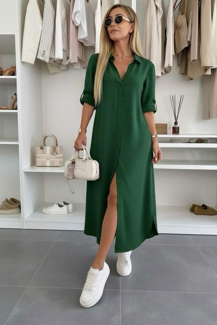 Elara Relaxed Shirt Dress