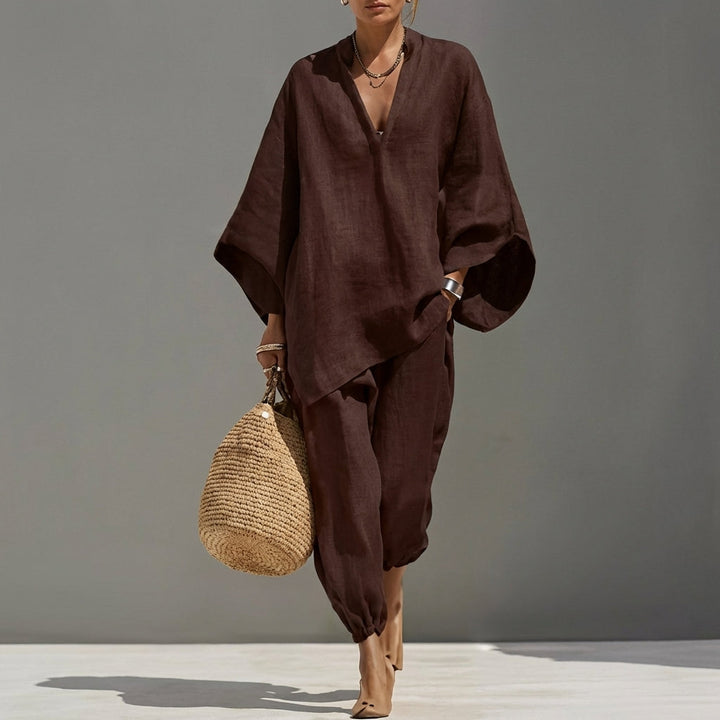 Marina | Women's V-Neck Casual Two-Piece Outfit