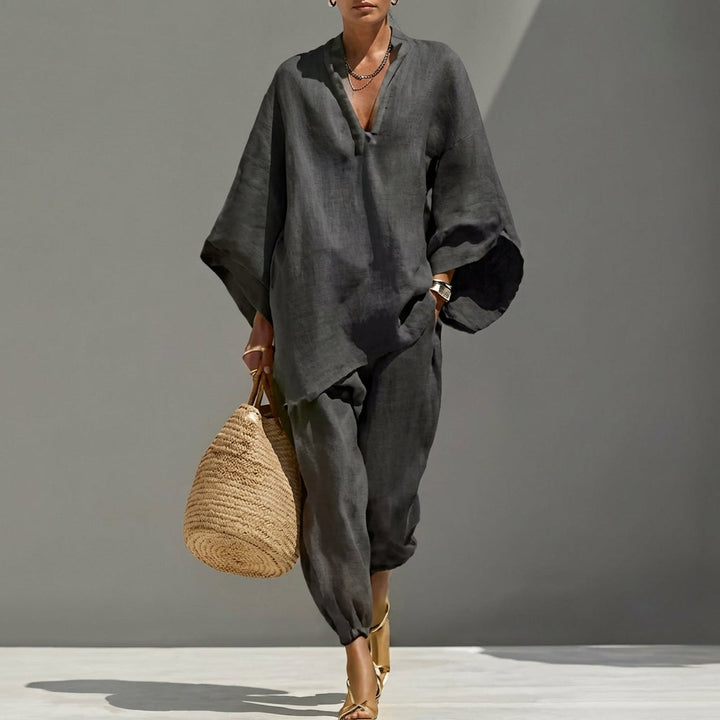 Marina | Women's V-Neck Casual Two-Piece Outfit